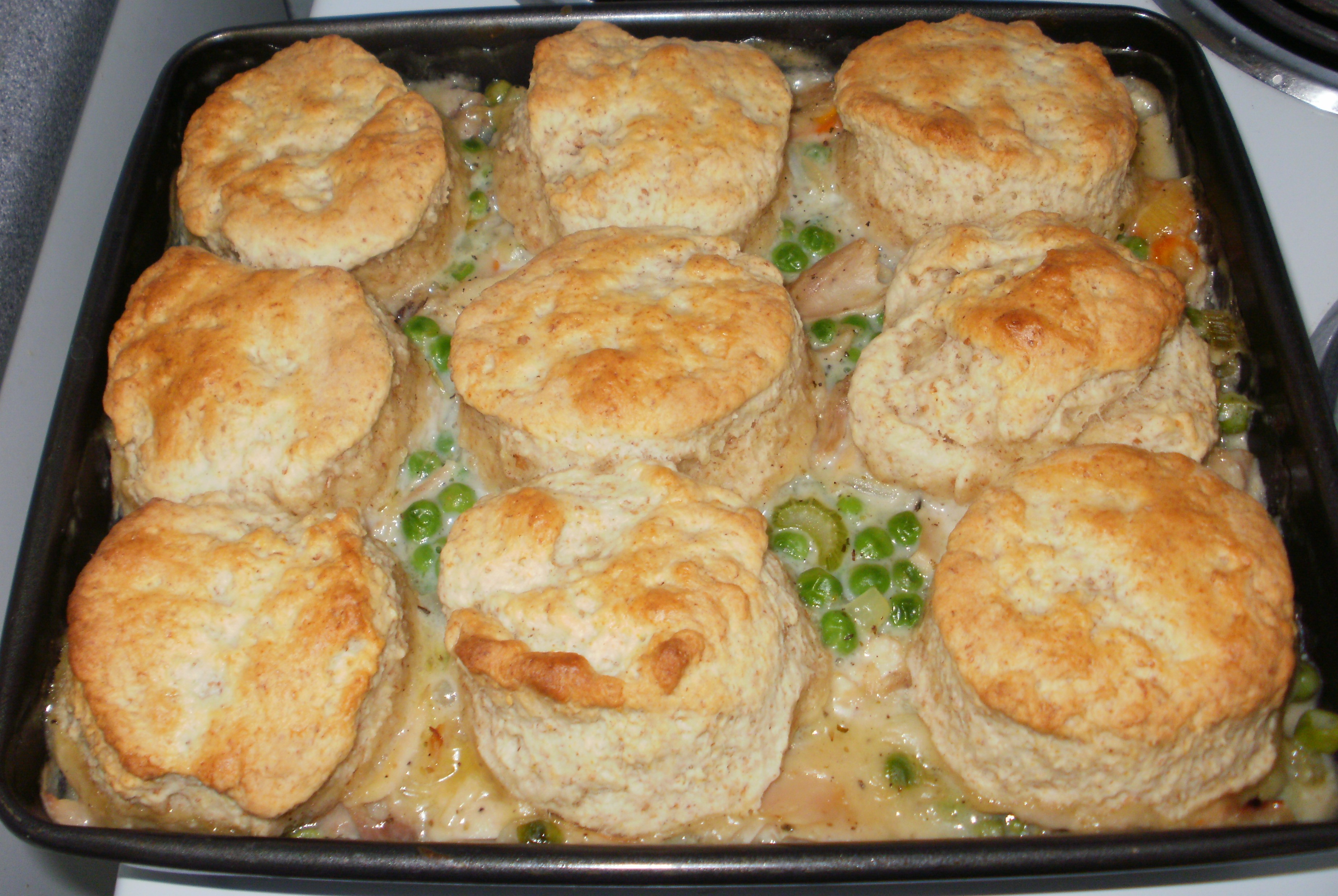 Easy Chicken Pot Pie — With Biscuits! | The Geek Cooks
